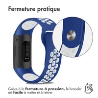 imoshion Bracelet sportif en silicone Fitbit Charge 3  /  4 - Bleu / Blanc