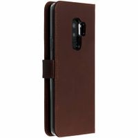 Selencia Étui portefeuille en cuir véritable Samsung Galaxy S9 Plus - Marron
