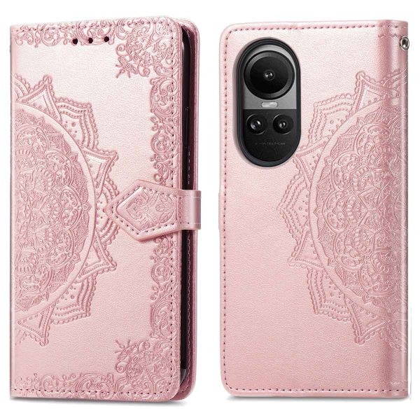 imoshion Etui de téléphone portefeuille Mandala Oppo Reno 10 / 10 Pro - Rose Doréee