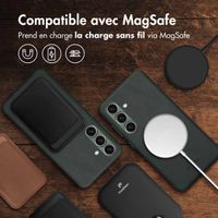 Accezz Coque MagSafe en cuir vintage Samsung Galaxy S24 / S25 - Smokey Green
