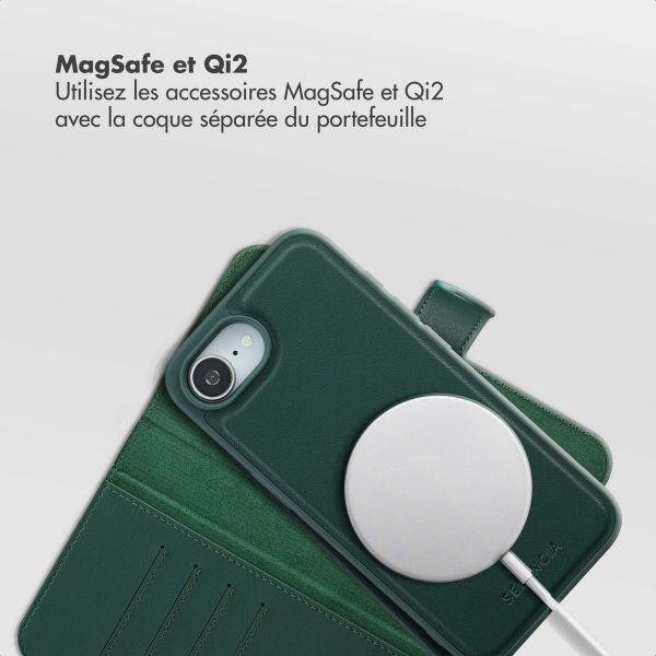 Selencia Étui portefeuille amovible Olyn avec MagSafe Apple iPhone 16e - Vert
