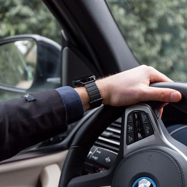 imoshion Bracelet en cuir magnétique  - Connexion universelle 20 mm - Noir