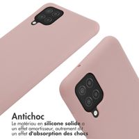 imoshion Coque en silicone avec cordon Samsung Galaxy A12 - Sand Pink