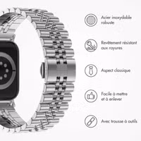 Selencia Bracelet Metallique Jubilee Apple Watch Series 1 t/m 11 / SE / Ultra (44/45/46/49 mm) - Argent