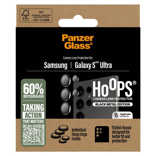 PanzerGlass Protection Caméra Hoop Optic Rings Samsung Galaxy S25 Ultra - Noir