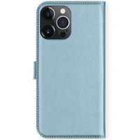 Selencia Étui de téléphone en cuir véritable iPhone 13 Pro Max - Bleu clair