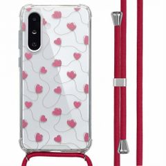 imoshion Coque Design avec cordon Samsung Galaxy A36 - Dusty Rose Connected Hearts