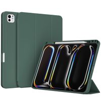 Accezz Étui de téléphone portefeuille Smart Silicone iPad Pro 11 (2024) M4 - Vert foncé