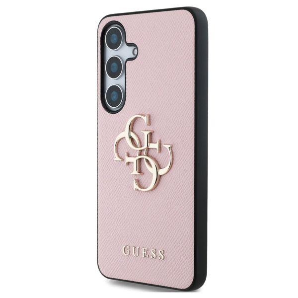 Guess Coque 4G Metal Logo Saffiano Samsung Galaxy S25 - Rose