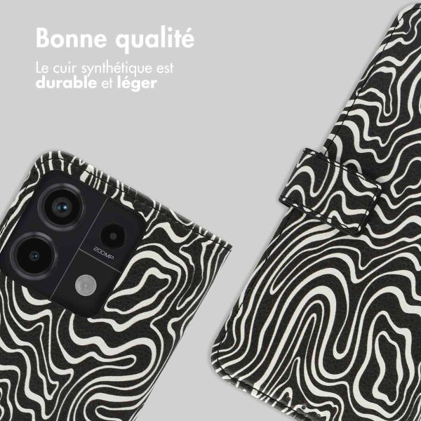 imoshion Étui de télephone portefeuille Design Xiaomi Redmi Note 13 Pro (5G) / Poco X6 - Black And White