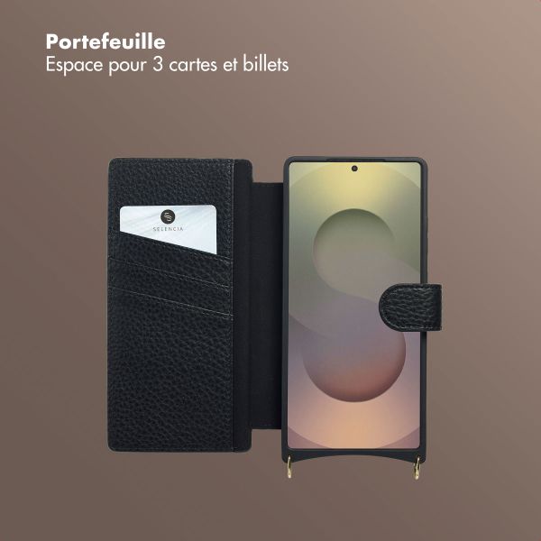 Selencia Étui Riva avec MagSafe et cordon de téléphone Samsung Galaxy S25 Ultra - Noir