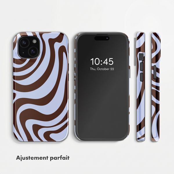 Selencia Coque arrière Vivid avec MagSafe Apple iPhone 15 - Dream Swirl Chocolate