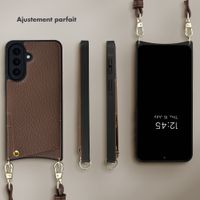 Selencia Coque de télephone Nova avec cordon et porte-cartes Samsung Galaxy A57 (5G) - Mocha Brown