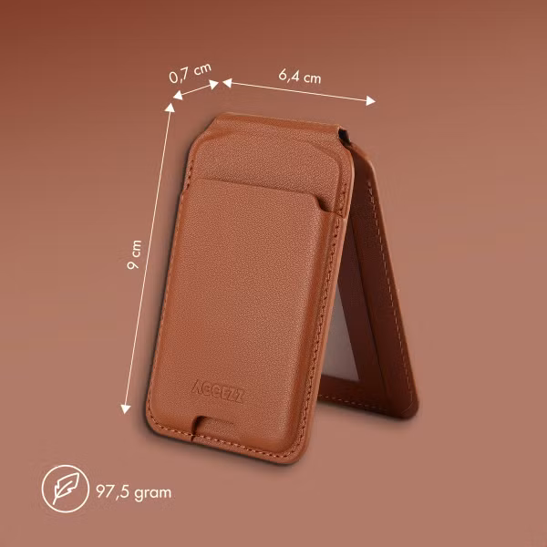 Accezz Portefeuille en cuir avec support - Compatible avec MagSafe et Qi2 - Sienna Brown