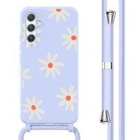 imoshion Coque design en silicone avec cordon Samsung Galaxy A34 (5G) - Lila Flower Distance