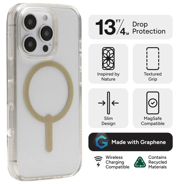 ZAGG Coque Milan Snap avec MagSafe Apple iPhone 16 Pro - Gold Glitter