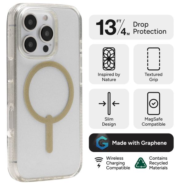 ZAGG Coque Milan Snap avec MagSafe iPhone 16 Pro - Gold Glitter