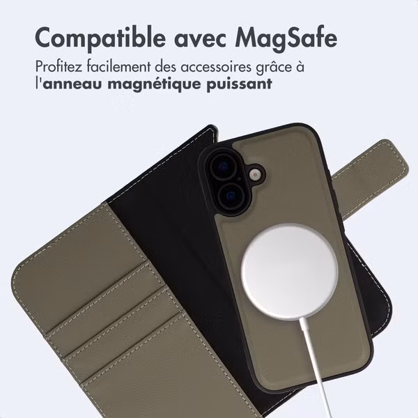 imoshion Étui portefeuille luxe 2-en-1 amovible Apple iPhone 16 - Vert