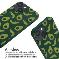 imoshion Coque design en silicone avec cordon iPhone 14 - Avocado Green