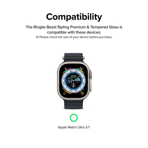 Ringke Bezel Styling + Protection d'écran Apple Watch Ultra - 49 mm - Fluted Titanium