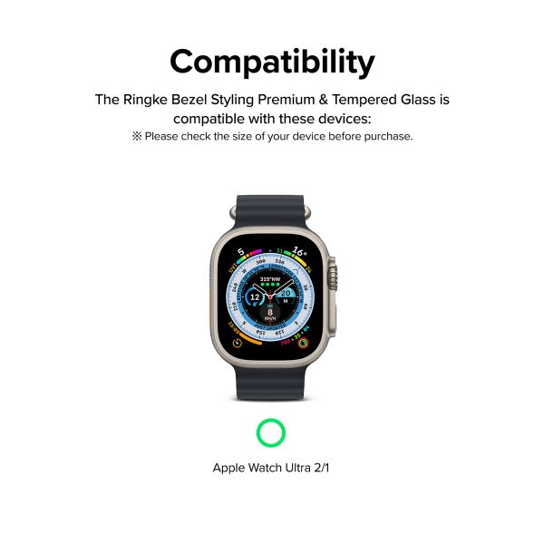 Ringke Bezel Styling + Protection d'écran Apple Watch Ultra (2) - 49 mm - Fluted Titanium