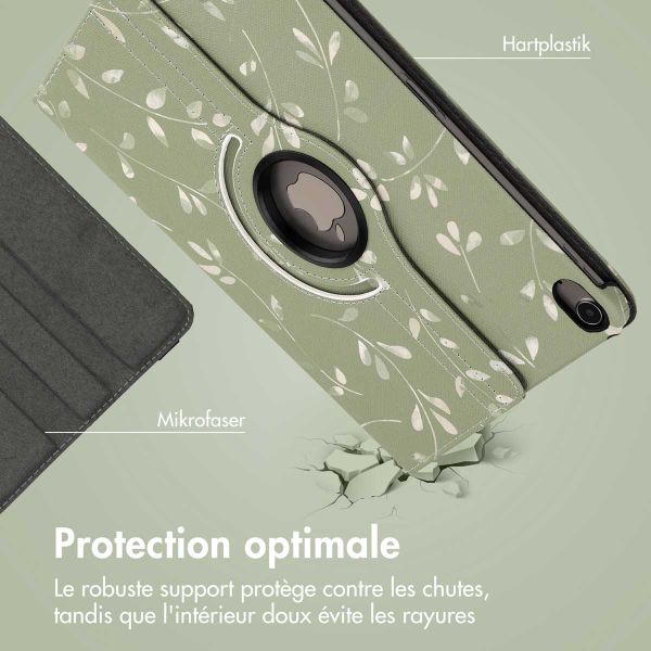 imoshion Coque tablette Design rotatif à 360° iPad Air 5 (2022) / Air 4 (2020) - Green Flowers