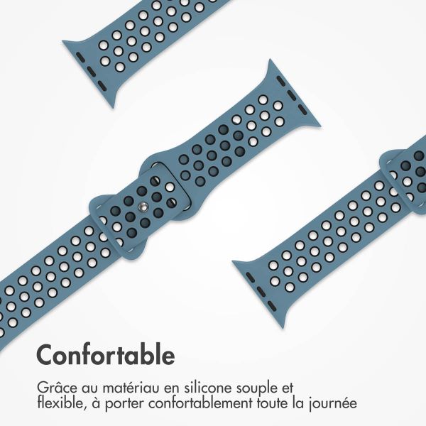 imoshion Bracelet sport⁺ Apple Watch Series 1 á 9 / SE (38/40/41 mm) | Series 10 / 11 (42 mm) - Taille M/L - Celestial Teal & Black