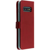 Selencia Étui portefeuille en cuir véritable Samsung Galaxy S10 Plus - Rouge