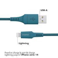 imoshion ﻿Câble Lightning vers USB - Non MFi - Textile tressé - 1 mètre - Bleu foncé