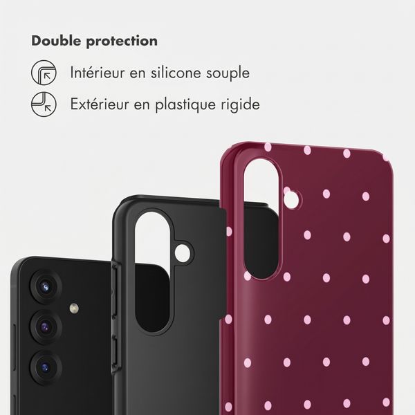 Selencia Coque arrière Vivid Samsung Galaxy S25 FE - Happy Dots Burgundy