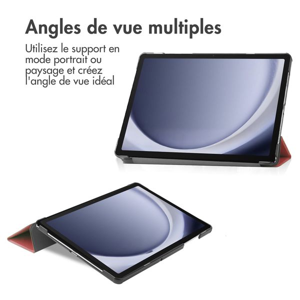imoshion Coque tablette Trifold Samsung Galaxy Tab A9 Plus - Rouge