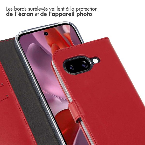 Selencia Étui de téléphone portefeuille en cuir véritable Google Pixel 9A - Rouge