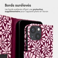 imoshion Étui de télephone portefeuille Design Apple iPhone 14 - Bloom Love Blush