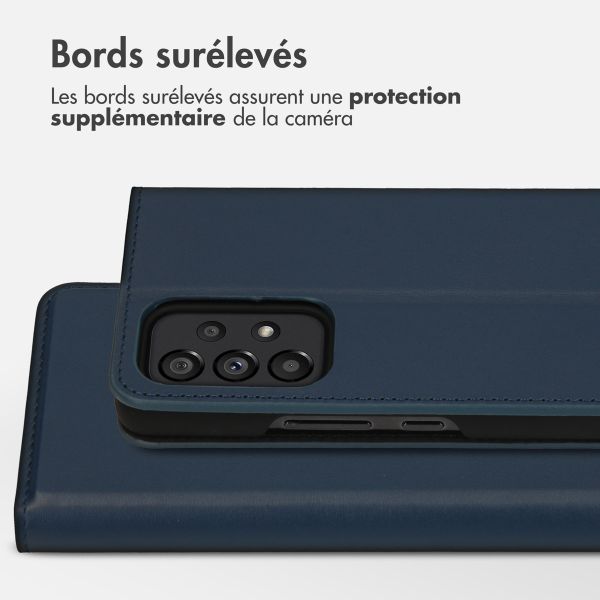 Accezz Étui de téléphone Slim Folio en cuir de qualité supérieure Samsung Galaxy A53 - Bleu foncé