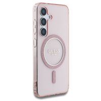 Guess Coque MagSafe IML Glitter Gradient Samsung Galaxy S25 - Rose