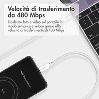 imoshion ﻿Câble Lightning vers USB-C - Non MFi - Textile tressé - 1 mètre - Blanc