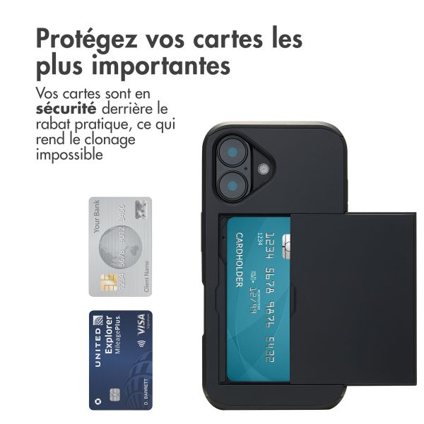 imoshion Coque arrière avec porte-cartes Apple iPhone 16 - Noir