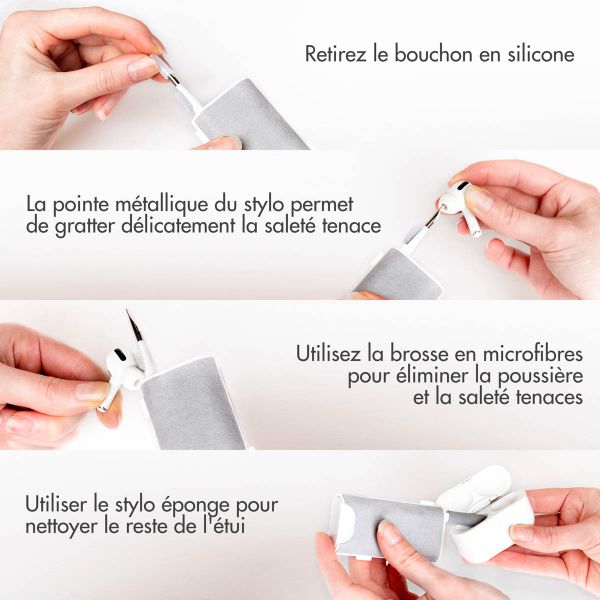 imoshion 5 en 1 Kit de Nettoyage Apple AirPods - Outil de nettoyage pour Apple AirPods, smartphones et écouteurs