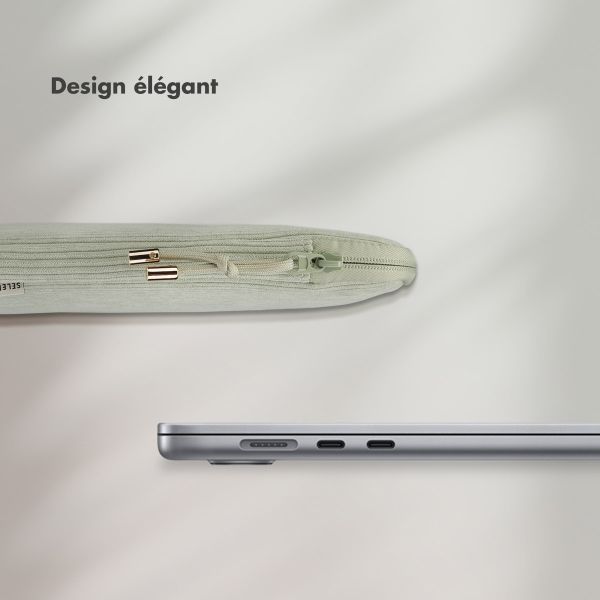 Selencia Pochette ordinateur Corduroy 13-14 pouces - Pistache Cream