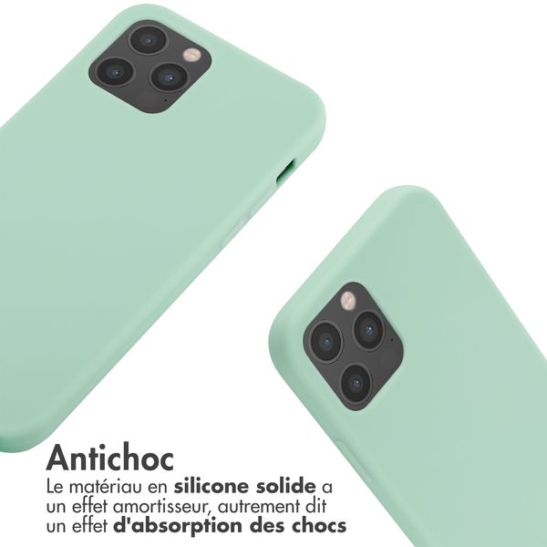 imoshion Coque en silicone avec cordon Apple iPhone 12 (Pro) - Vert menthe