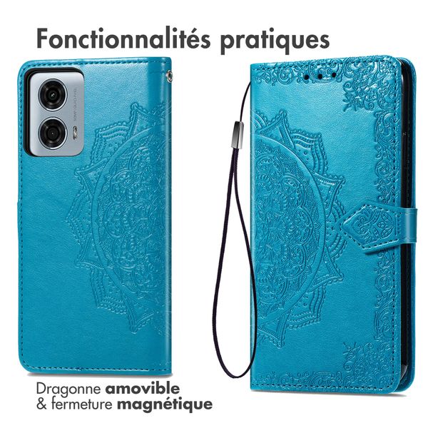 imoshion Etui de téléphone portefeuille Mandala Motorola Moto G24 Power - Turquoise