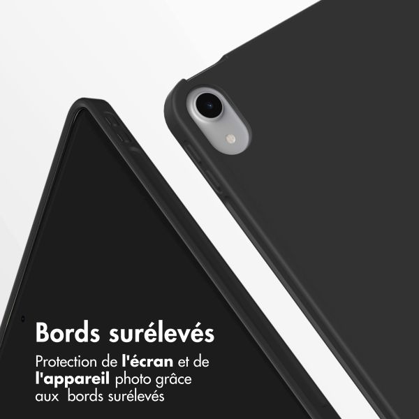 Accezz Coque tablette portefeuille Smart Silicone Apple iPad Air 11 pouces (2025) M3 / (2024) M2 / Air 5 (2022) / Air 4 (2020) - Noir