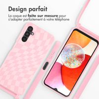 imoshion Coque design en silicone avec cordon Samsung Galaxy A14 (5G/4G) - Retro Pink