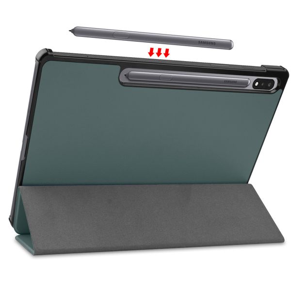 imoshion Coque tablette Trifold Samsung Galaxy Tab S8 Plus / S7 Plus / S7 FE 5G - Vert foncé