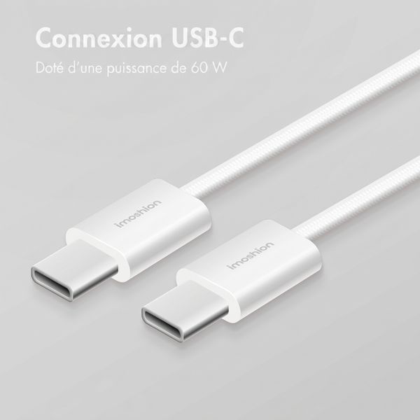 imoshion Câble USB-C vers USB-C - Tressé - 1 mètre - Blanc