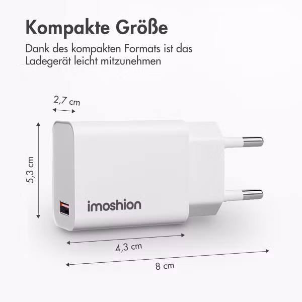 imoshion Adaptateur secteur 18 watts | USB-A - Blanc