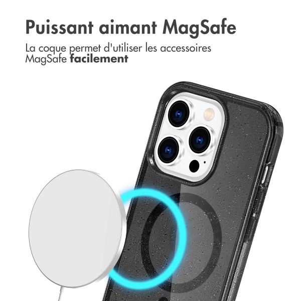 imoshion Coque Pailletée avec MagSafe Apple iPhone 14 Pro - Glitter Noir