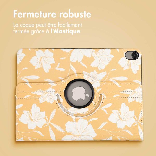 imoshion Coque tablette Design rotatif à 360° Apple iPad Air 5 (2022) / Air 4 (2020) - Yellow Flowers