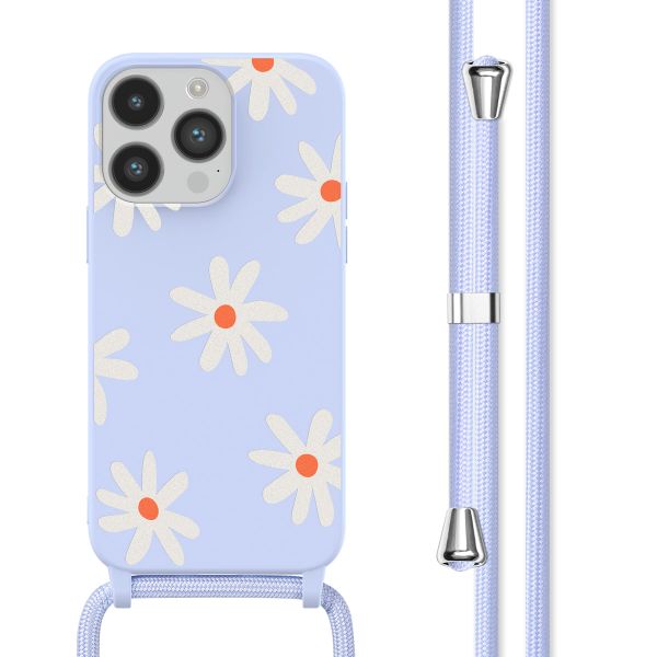 imoshion Coque design en silicone avec cordon iPhone 14 Pro - Lila Flower Distance