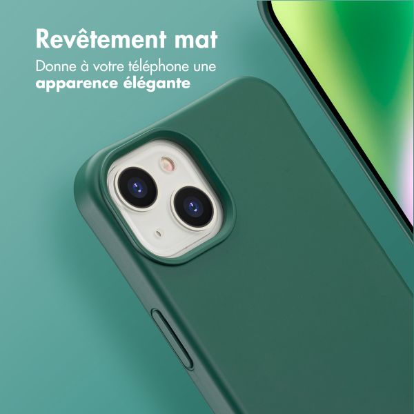 imoshion Coque arrière Color avec cordon amovible et MagSafe Apple iPhone 14 - Vert foncé